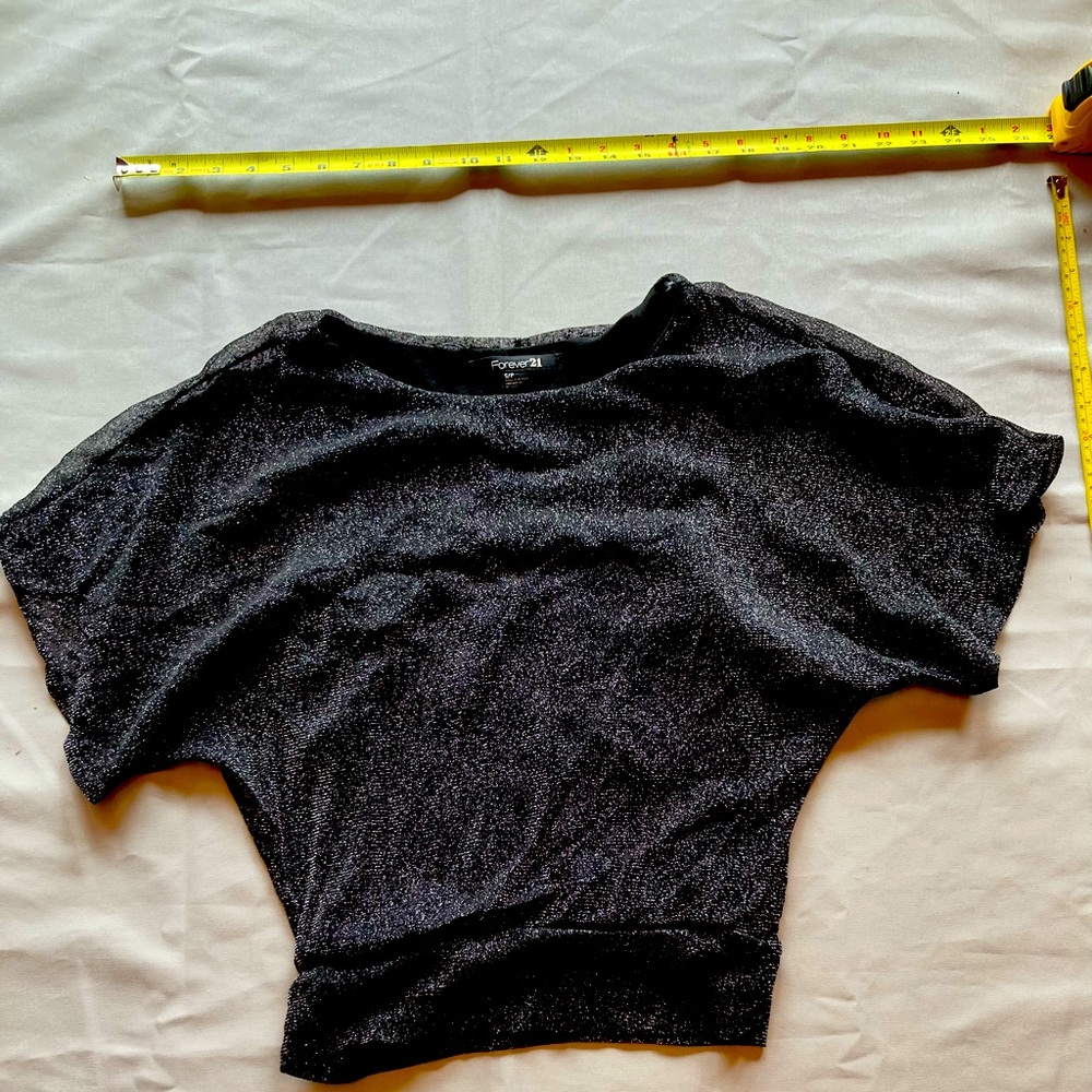 Black Metallic top by Forever 21 bat wing